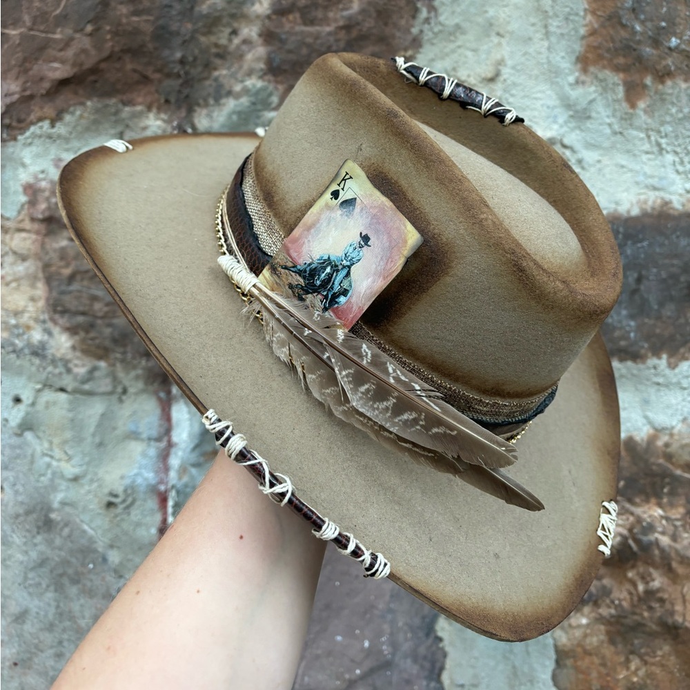 SOLD READ DESCRIPTION BELOW 
New Stetson Stallion felt hat Sz 7 1/2 - Picture 3 of 5